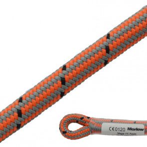 Marlow Gecko FCR Orange 13mm Climbing Rope Spliced Eye